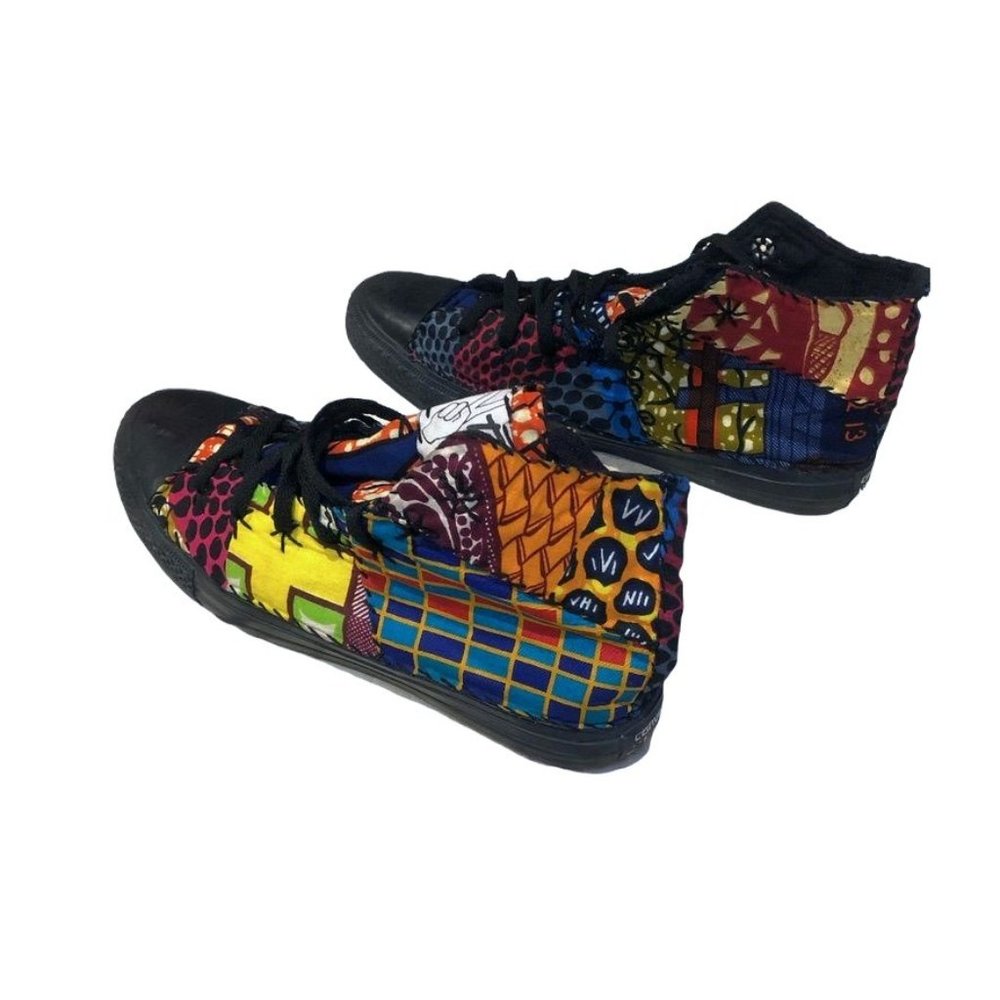 Custom Converse Two Cedi Patchwork Shoes Colorful… - image 3
